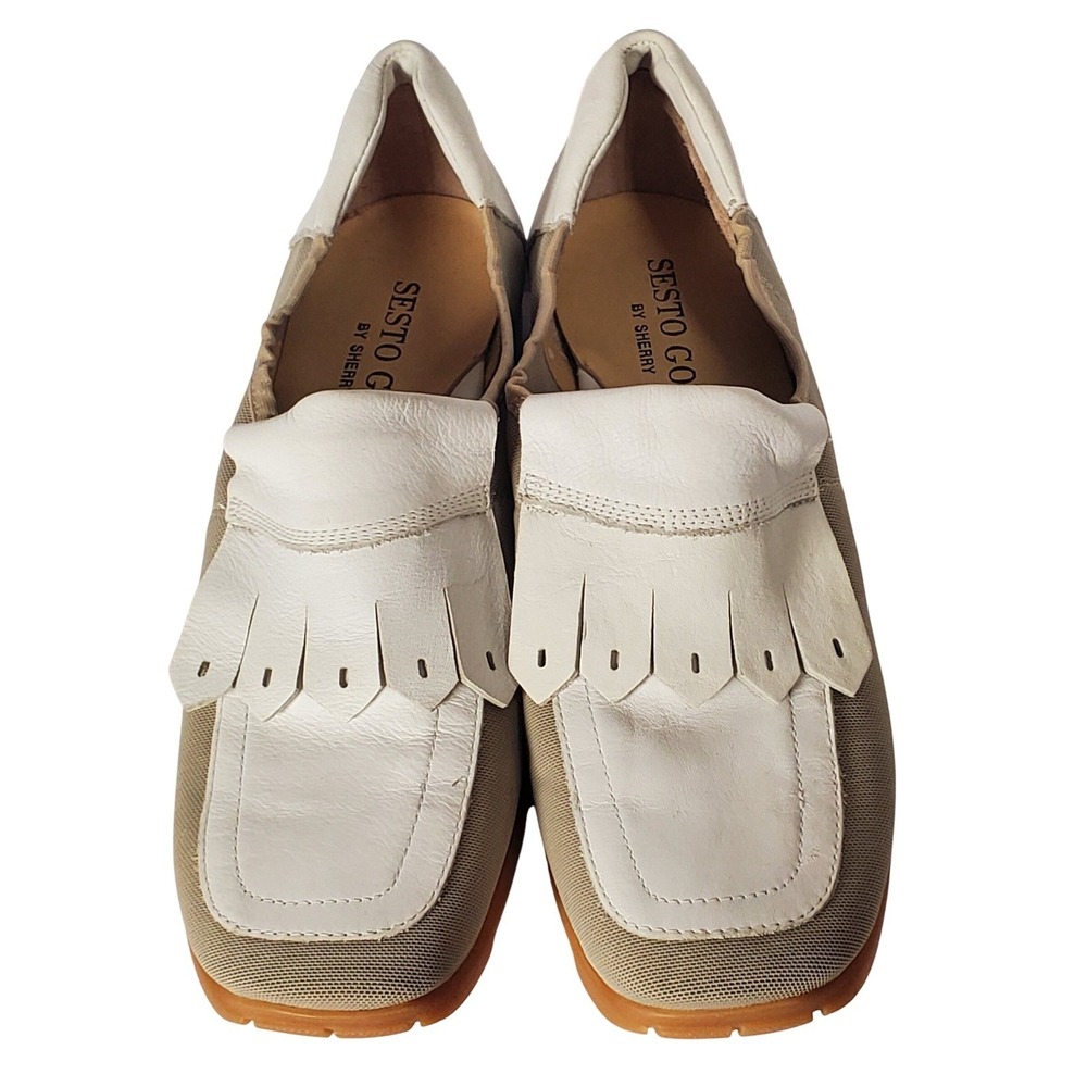 Sesto Golf by Sherry Womens 8 Narrow Golf Shoes Kiltie Fringe Leather Loafers